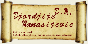 Đorđije Manasijević vizit kartica